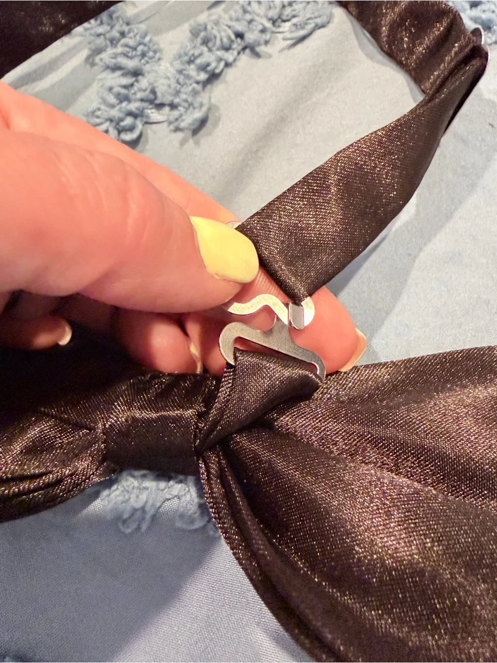 Source Unknown Shiny Black Satin Kids Bow Tie